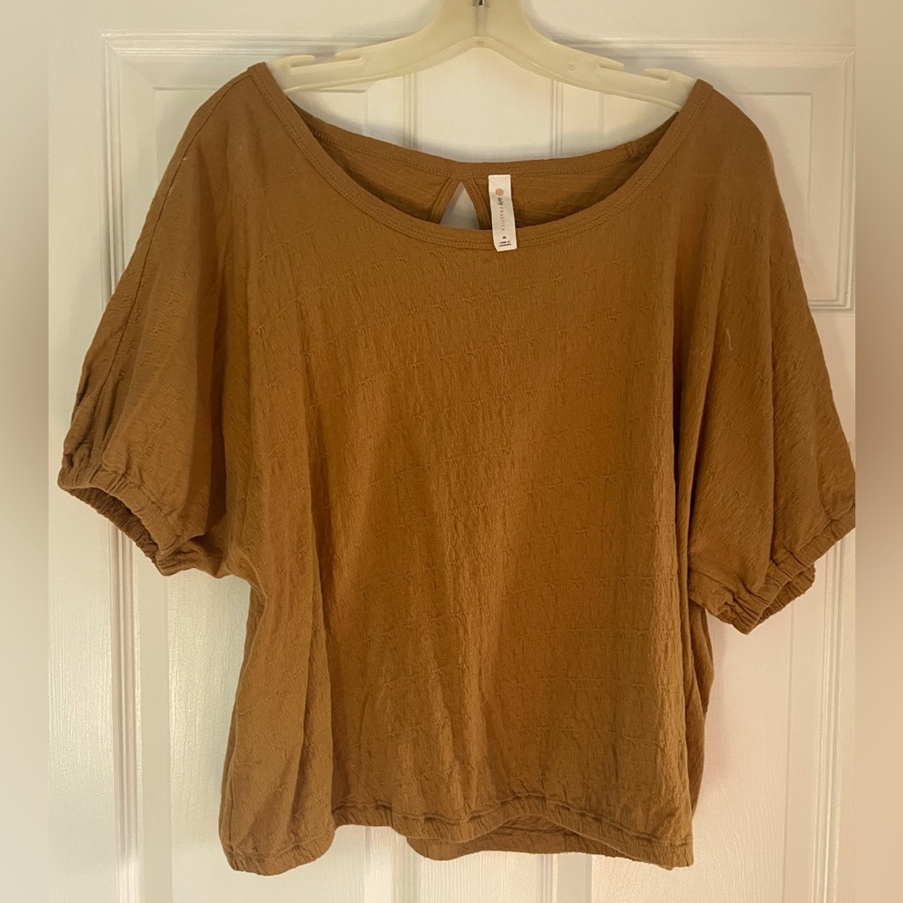 Anthropology Caramel color 98% cotton shirt